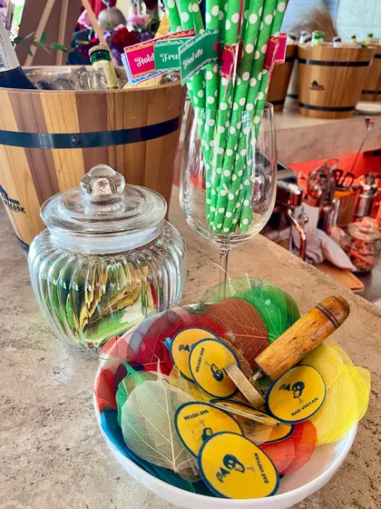 It's all in the details. I provide custom branded coasters and garnishes, like these edible leaves, to ensure every element of the bar service is cohesive and on-brand for your event.