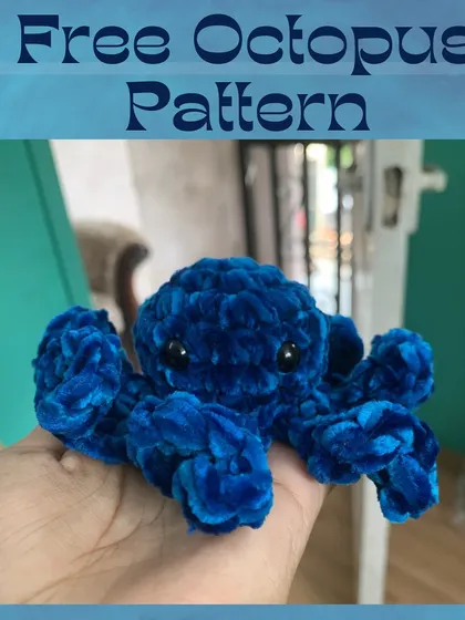 This is one of my favorite creations, the squishy octopus. I provide the complete crochet pattern for free so you can make your own.