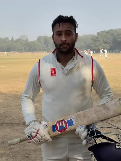 The star of the match, Shekhar Bakshi, who played an outstanding innings of 151 runs from just 70 balls for Delhi Blues Cricket Club.