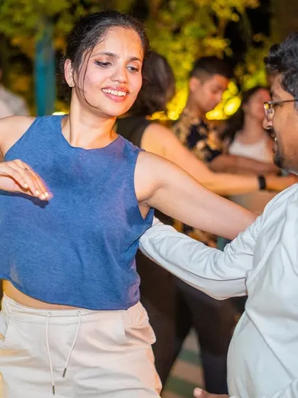 A dancer feeling the music and moving with grace. The focus and joy are clear to see.