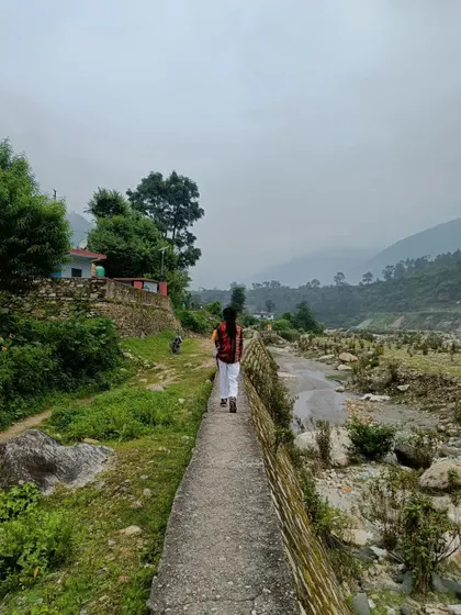 A quiet walk along the river in Uttarkashi. These moments of solitude and connection with nature are just as important as the time spent on the mat.