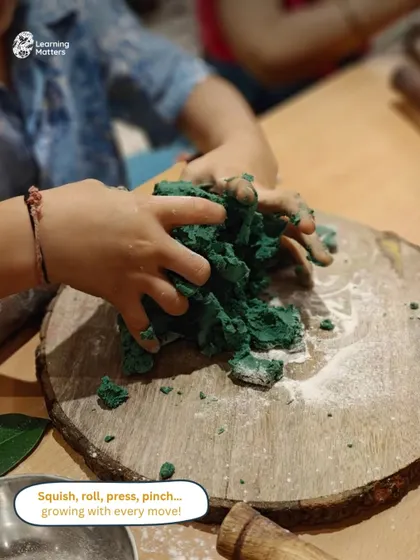 Squishing, pressing, and pinching dough provides excellent tactile feedback and strengthens hand muscles. Every movement is a step towards building the dexterity needed for more complex fine motor tasks.