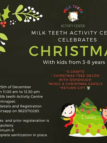 This was for our Christmas celebration, designed for 3 to 8 year olds. The event was packed with five different crafts, Christmas tree decoration with DohDough, music, and carols to ensure a day full of festive joy.