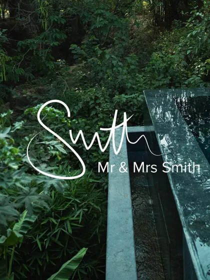 Another image celebrating our partnership with Mr & Mrs Smith, showcasing the infinity edge of the pool against the jungle.