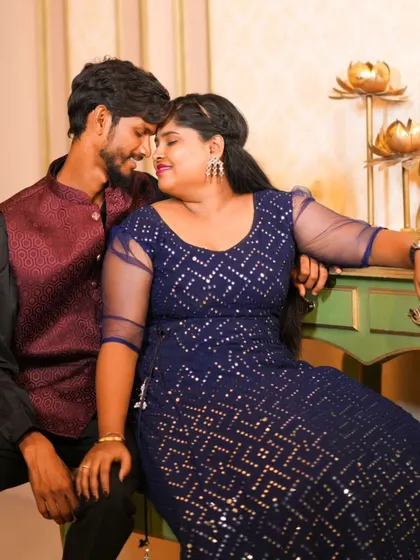 An intimate close-up of the couple by the vanity. I focus on capturing the connection and emotion in these quiet moments.