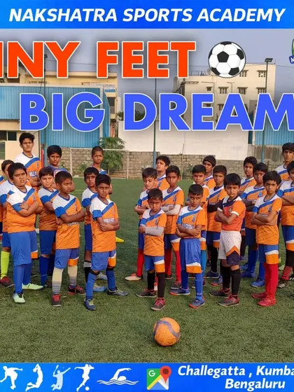 Tiny feet, big dreams. A group photo of our youngest batch of future football stars.