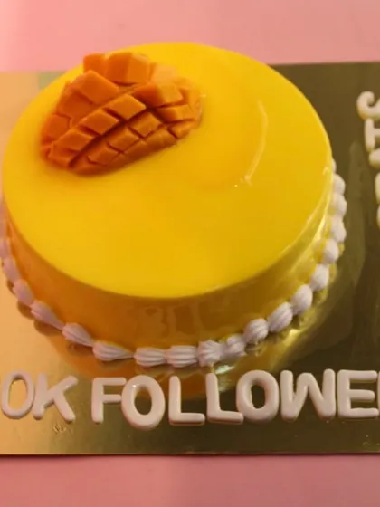 We love being part of your celebrations. Here's a custom Mango Cake we made to celebrate a client reaching 10k followers.