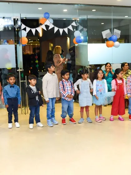 All the little guests lined up for party games. We capture the fun and friendship that make birthday parties so special for kids.