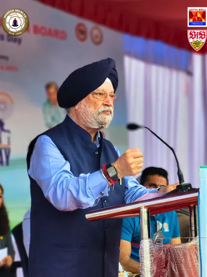 Honorable minister Hardeep Singh Puri addressing our players and guests. His words of encouragement were a great motivation for everyone present.