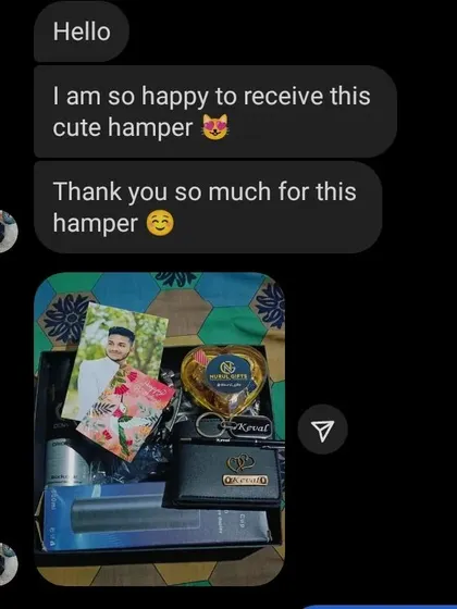 'I am so happy to receive this cute hamper' - a lovely message from a customer who was delighted with their gift.