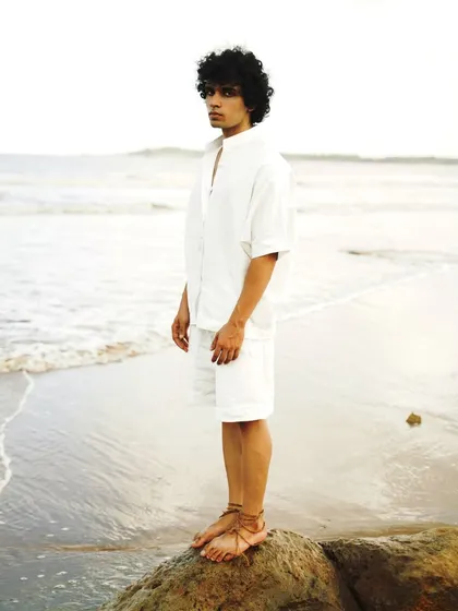 A complete editorial series shot at the beach. It showcases a range of looks and moods, from athletic and powerful to quiet and contemplative, providing great versatility for a portfolio.