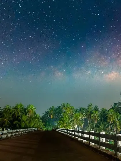 My first Milky Way image of 2023, taken over a bridge near Kundapur. This bridge leads to a village that is the hometown of a famous movie star.