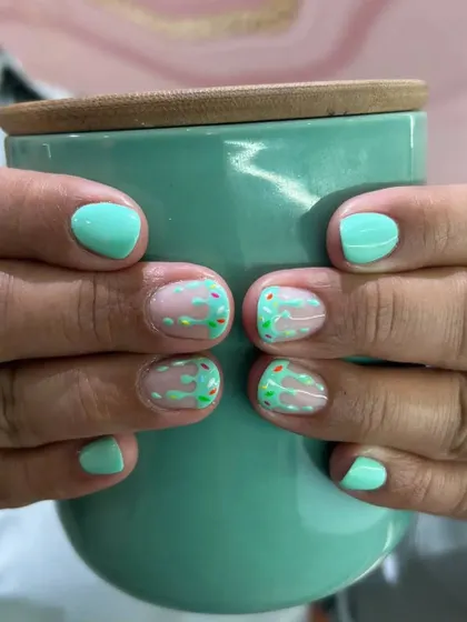 A close-up of the ice cream nails, showing the tiny sprinkle details. It’s all about the little things.