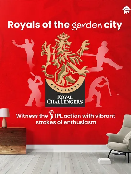 For the Royals of the Garden City, Royal Challengers Bangalore. This team is the epitome of unwavering spirit and passion. Let the cheers be heard as I paint your walls in the iconic red and gold.