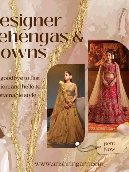 Say goodbye to fast fashion and hello to sustainable style. Renting designer lehengas and gowns is an eco-friendly way to stay fashionable.