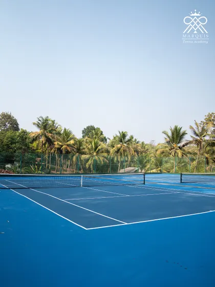 A clear view of our pristine hard courts in Goa. We provide a professional-grade surface so you can train under tournament-like conditions every single day.