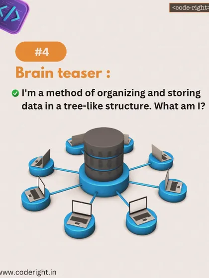Brain Teaser: I'm a method of organizing and storing data in a tree-like structure. What am I? This puzzle introduces hierarchical data structures.