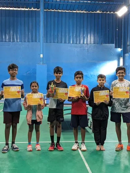The top finishers from our U15 table tennis event. We congratulate all the little champs for their amazing energy and play.