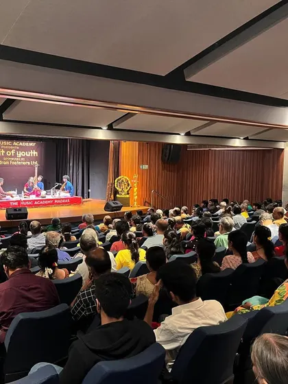 The view from the audience at my Music Academy concert. It's a privilege to perform in such a hallowed space, filled with discerning music lovers.