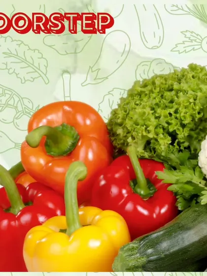 A close-up of our farm-fresh bell peppers, lettuce, and cauliflower. The rich colors and textures are a sign of their nutritional value and freshness, delivered straight to your doorstep.