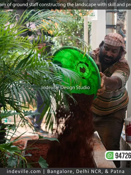 A duplicate image of my team member enriching the soil, a crucial step for a thriving garden.
