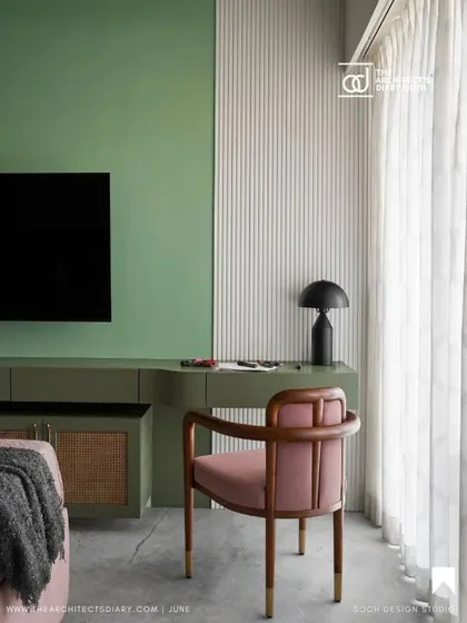 A detail from the feature, focusing on the serene study corner in one of the bedrooms.