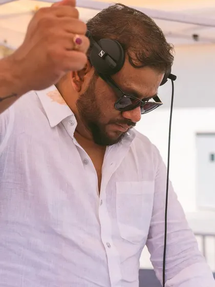 A shot of me at the decks, ready for a fun weekend of back-to-back gigs and new music.