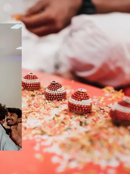 A detail shot of the supari and other items used in Maharashtrian wedding rituals, showcasing our attention to the cultural details of the day.