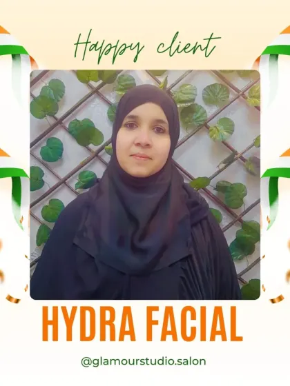 A serene and satisfied client after her Hydra Facial. We cater to everyone, ensuring a comfortable and rewarding experience for all.