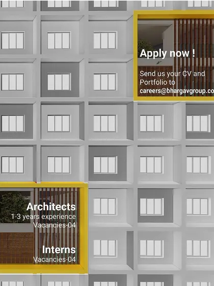 The Bhargav Group in Chennai is hiring, with this ad showing a graphic of their building.