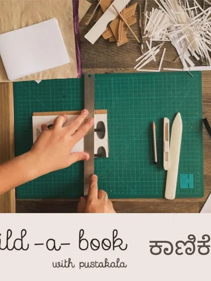The satisfying process of building a book by hand. Here, a participant measures and cuts materials for a custom journal. Our bookbinding workshops cover everything you need to know to create your own unique notebooks from scratch.