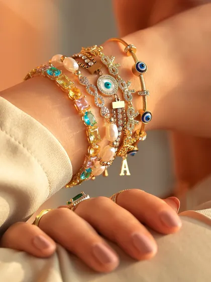 New launch alert. A peek at my latest collection of bracelets, featuring colorful gemstones, pearls, and initial charms.