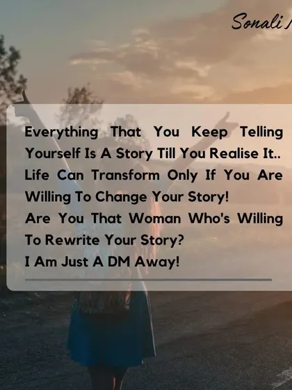 Everything you tell yourself is just a story until you decide to change it. Are you willing to rewrite your story? As a woman who has transformed her own life in midlife, I know it's possible. I am just a DM away to help you begin.