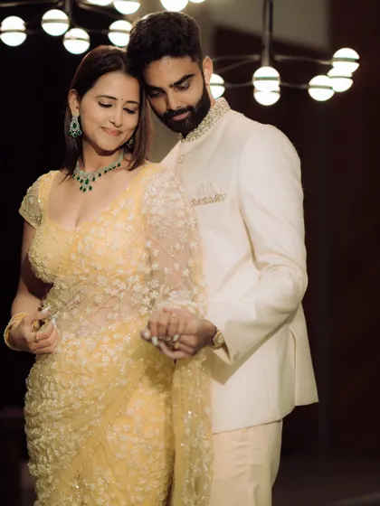 A classic, elegant portrait that showcases the couple's style and connection. These are the photos that become family heirlooms.
