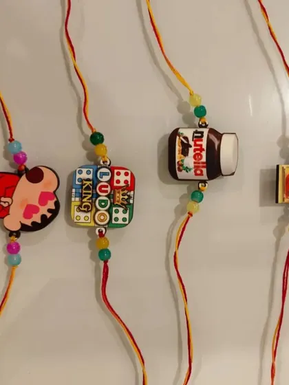 Quirky and fun rakhis for the modern brother, with designs featuring Netflix, Maggi, Ludo, and Nutella.