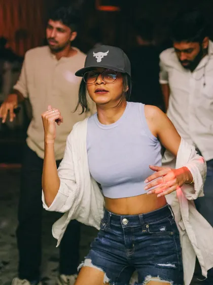 Dancing with style and confidence.