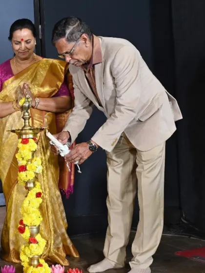 We begin our Annual Day with the traditional lighting of the lamp, seeking blessings for a successful and joyous event.