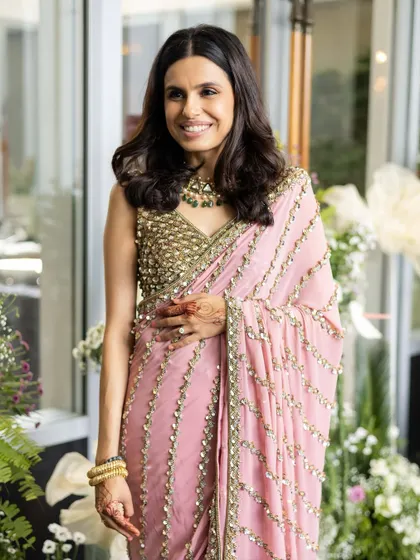 This look is all about soft, glowing, and picture-perfect makeup. It was a joy to get the ever-so-graceful sister of the groom ready for the wedding celebrations.