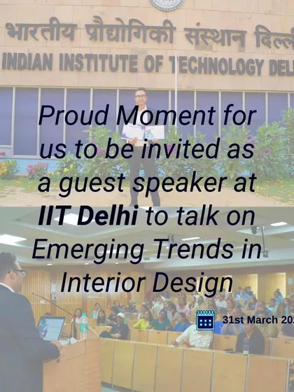I am passionate about sharing my knowledge on the future of home technology. It was a proud moment for me to be invited as a guest speaker at IIT Delhi to discuss emerging trends in interior design and smart home automation.