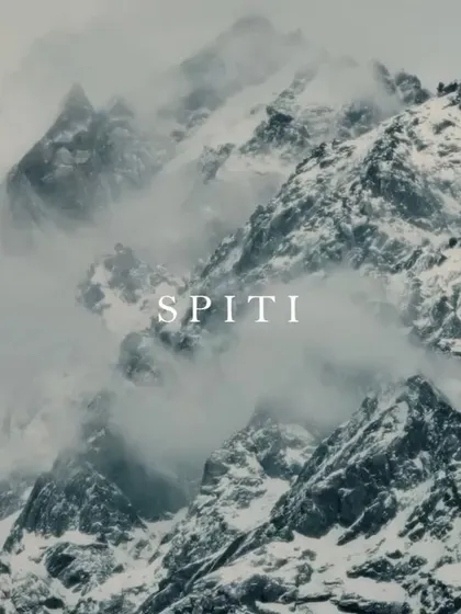 A simple, atmospheric image of the snow-covered peaks of Spiti, a memory from my travels in 2023.