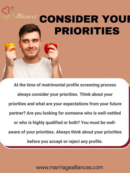 When screening matrimonial profiles, it is crucial to consider your priorities. Are you looking for someone well-settled, highly qualified, or both? Knowing what you truly want is the first step to finding the right match.