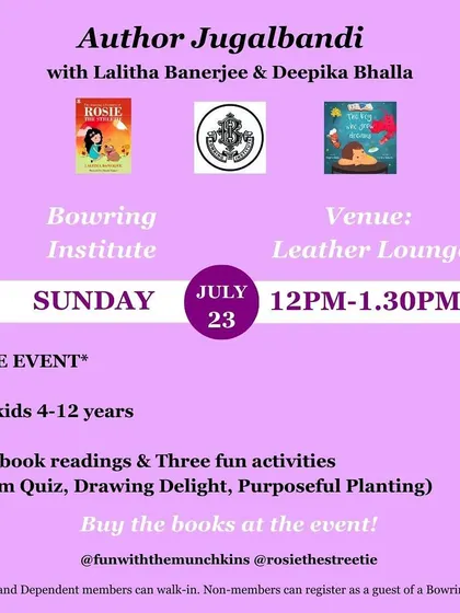 Here's the poster for our event at the Bowring Institute. We planned two book readings and three activities, including a team quiz, drawing, and purposeful planting.