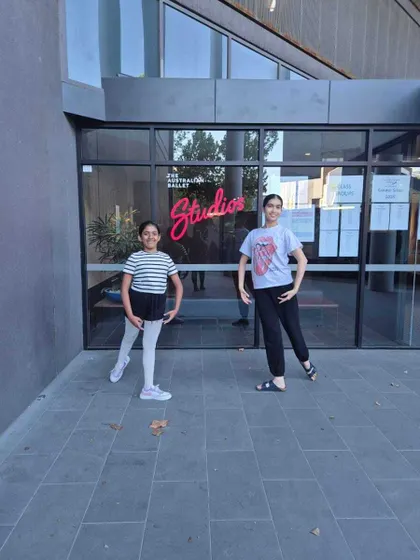 Our students Sanaya and Sanvitti at The Australian Ballet School's Summer School. We encourage our dancers to seek out these opportunities to broaden their horizons.