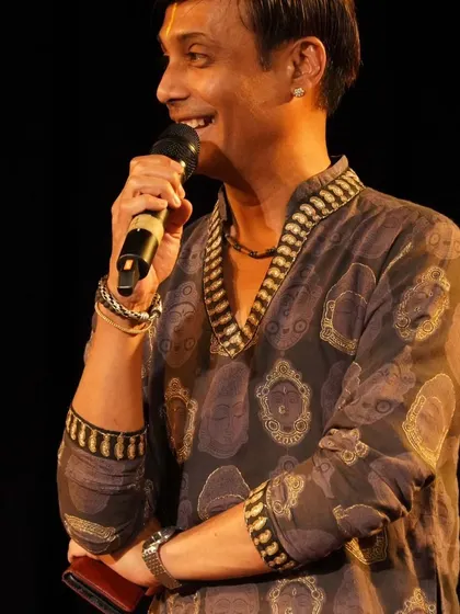 My dear friend Seshadri Iyengar, who graced Ambili's debut as a guest, speaking on the occasion. The support of fellow artists is invaluable.