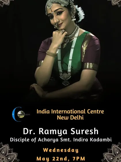 A poster for my performance at India International Centre, New Delhi. It was a pleasure to present a Margam of my guru's choreographies.