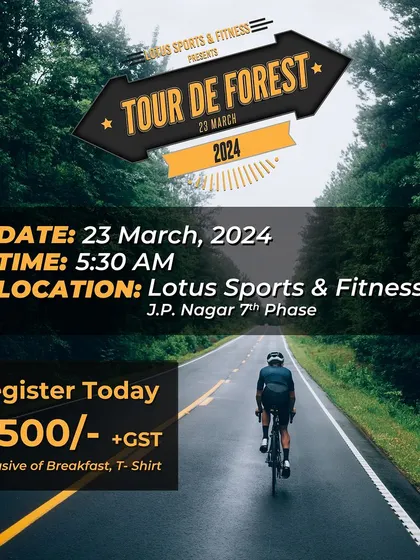 The full details for the Tour de Forest 2024, including date, time, location, and registration fee.