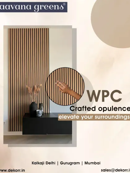 We believe in crafted opulence. This minimalist design uses our light-colored WPC panels to create a subtle yet impactful feature wall, proving that elegance lies in clean lines and quality materials.