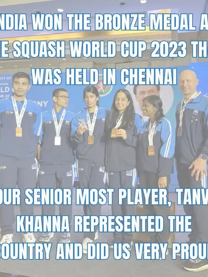 India won the bronze medal at the Squash World Cup 2023 in Chennai, and our senior-most player, Tanvi Khanna, represented the country and did us proud.