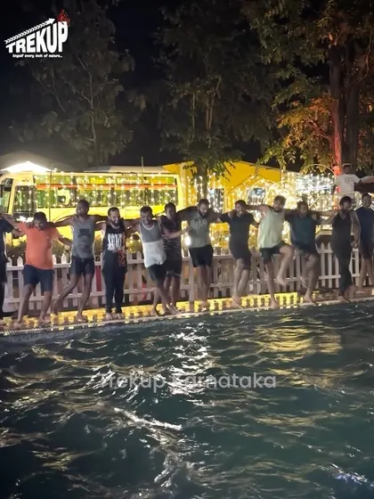 Group fun at the swimming pool at our Dandeli campsite. It is a great way to unwind and have some fun together.