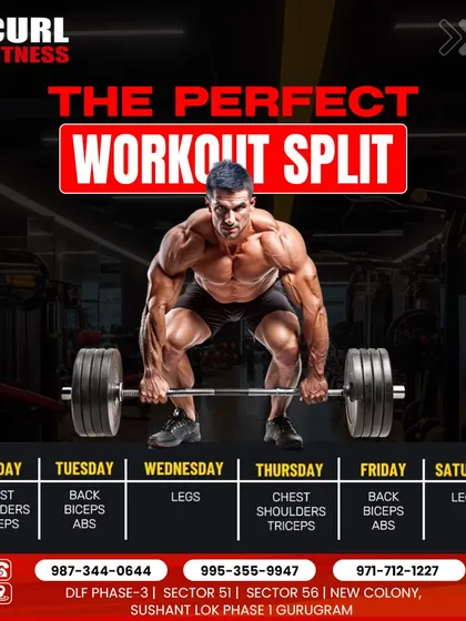 This is a sample of a perfect workout split. I design customized plans like this for my clients to ensure they are hitting all muscle groups effectively throughout the week.